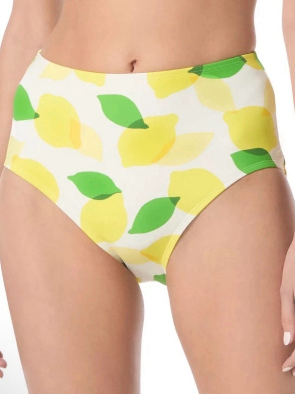 KATE SPADE - Women’s Bikini Full Coverage Bottoms Only in Ivory Lemon Print 🍋